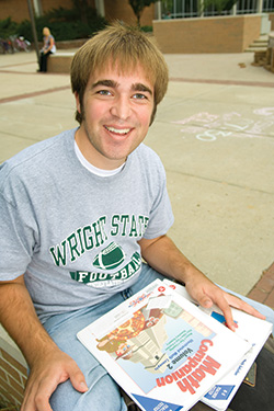 photo of a student sitting outside