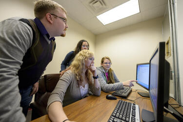 photo of students working in a lab