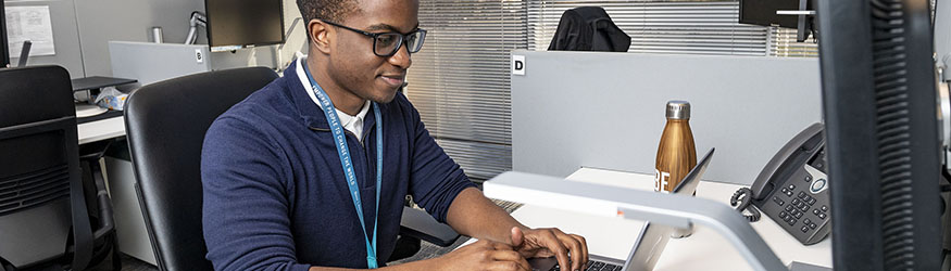 photo of a man working 