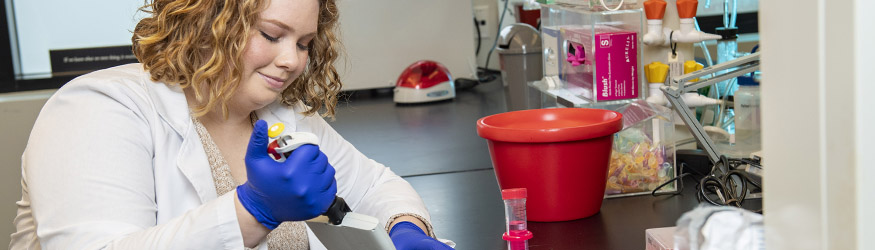 photo of student in a lab