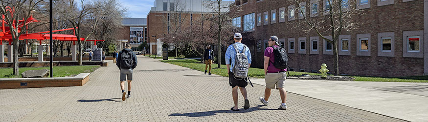 photo of students walking on campus