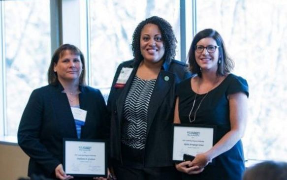 From left: Stephanie Goodwin, Denise McCrory and Robin Selzer with Leadership Awards from the ACE Ohio Women’s Network. (Contributed photo)