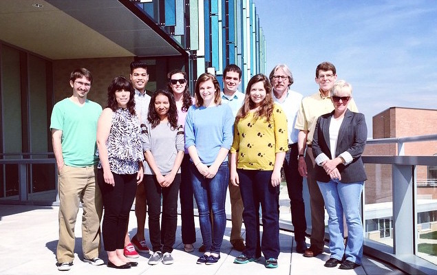 Lab Spring 2015 photo with guest Norbert Sachser
