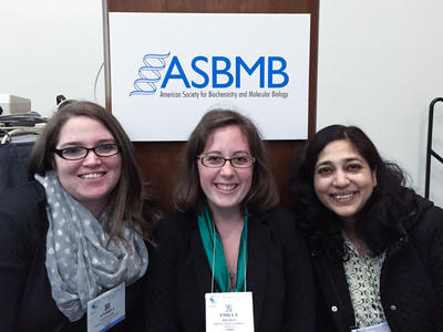 BMB conference attendees Andrea, Emily and Shimpi