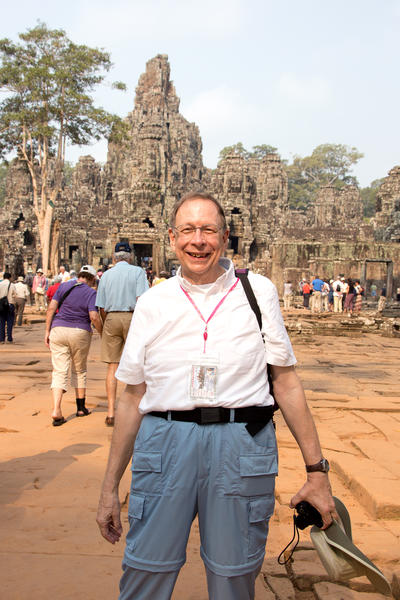 John Gins in front of Angkor Wat