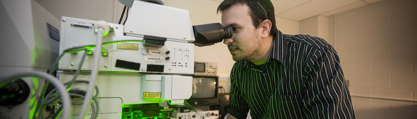 photo of a student working in a lab