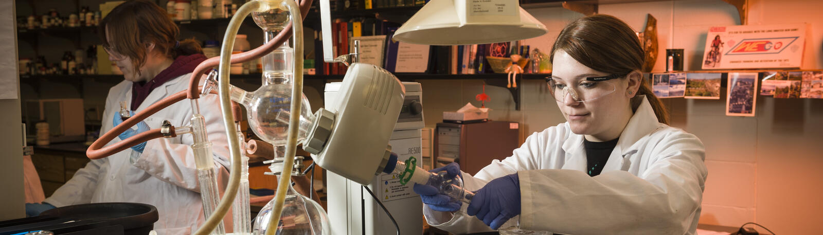 photo of a student working in a lab