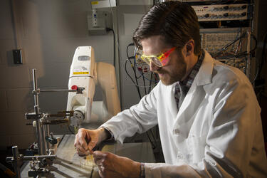 photo of a researcher working in a lab